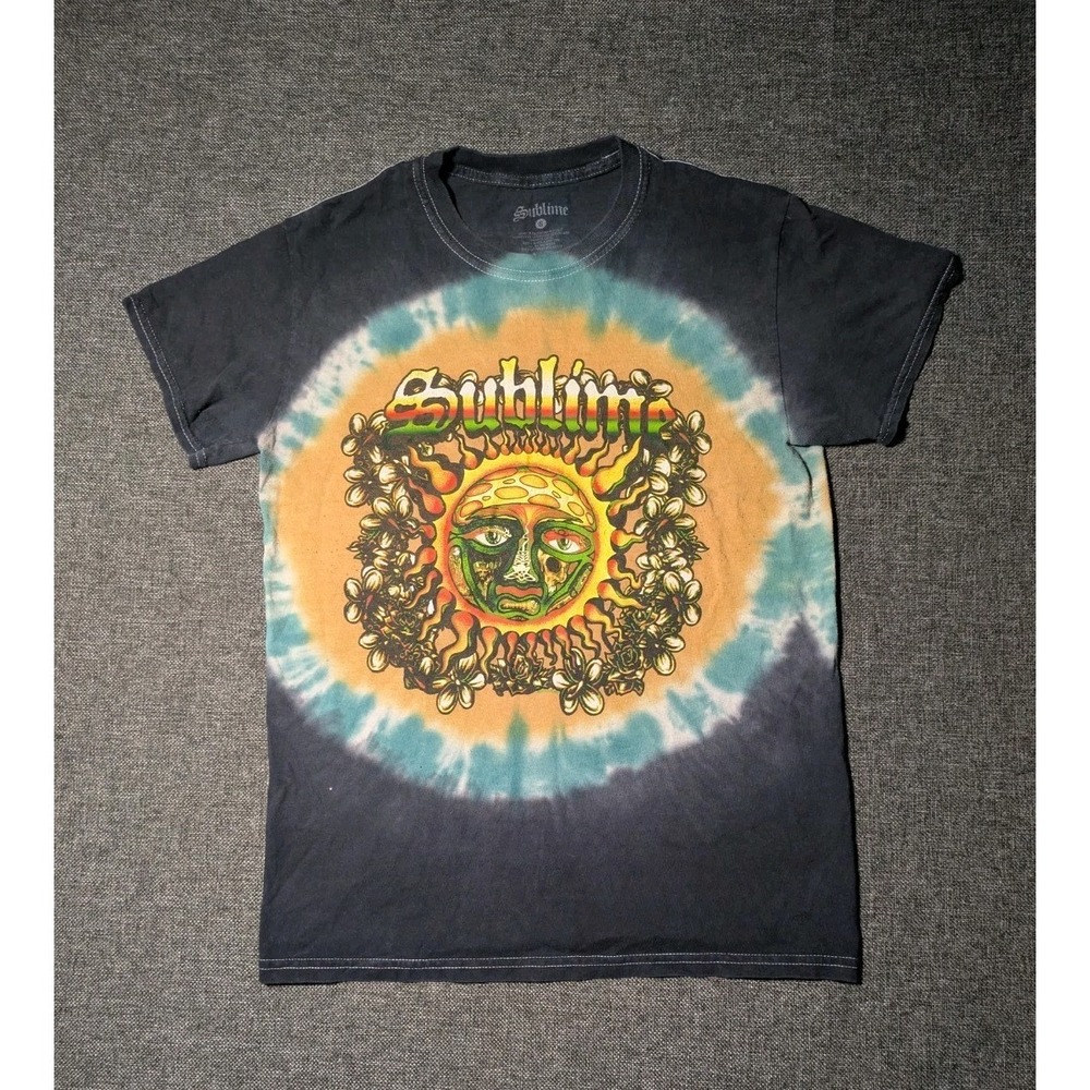 Sublime Tie-Dye Short Sleeve Band T Shirt Abstract Music Tee Small Adults Punk